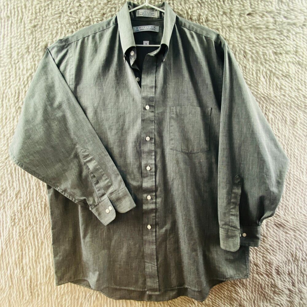 Van Heusen Editions Men’s Long Sleeve Dress Shirt Wrinkle Resistant 16 32/33 LG